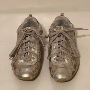Coach Sneakers Size 8 Silver Gray